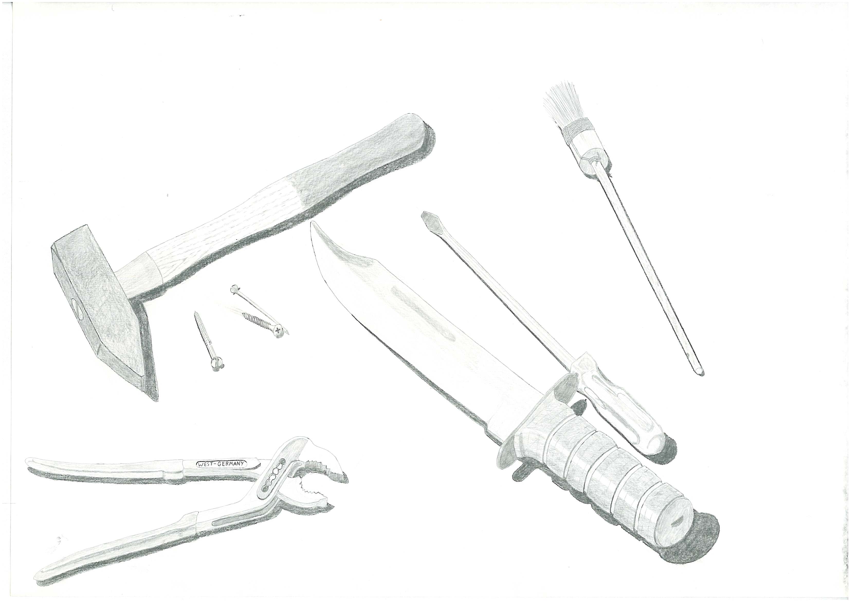 Stilleben Werkzeug: Bleistift auf Papier
